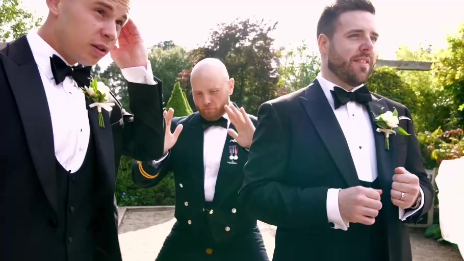 A candid conversation between wedding guests