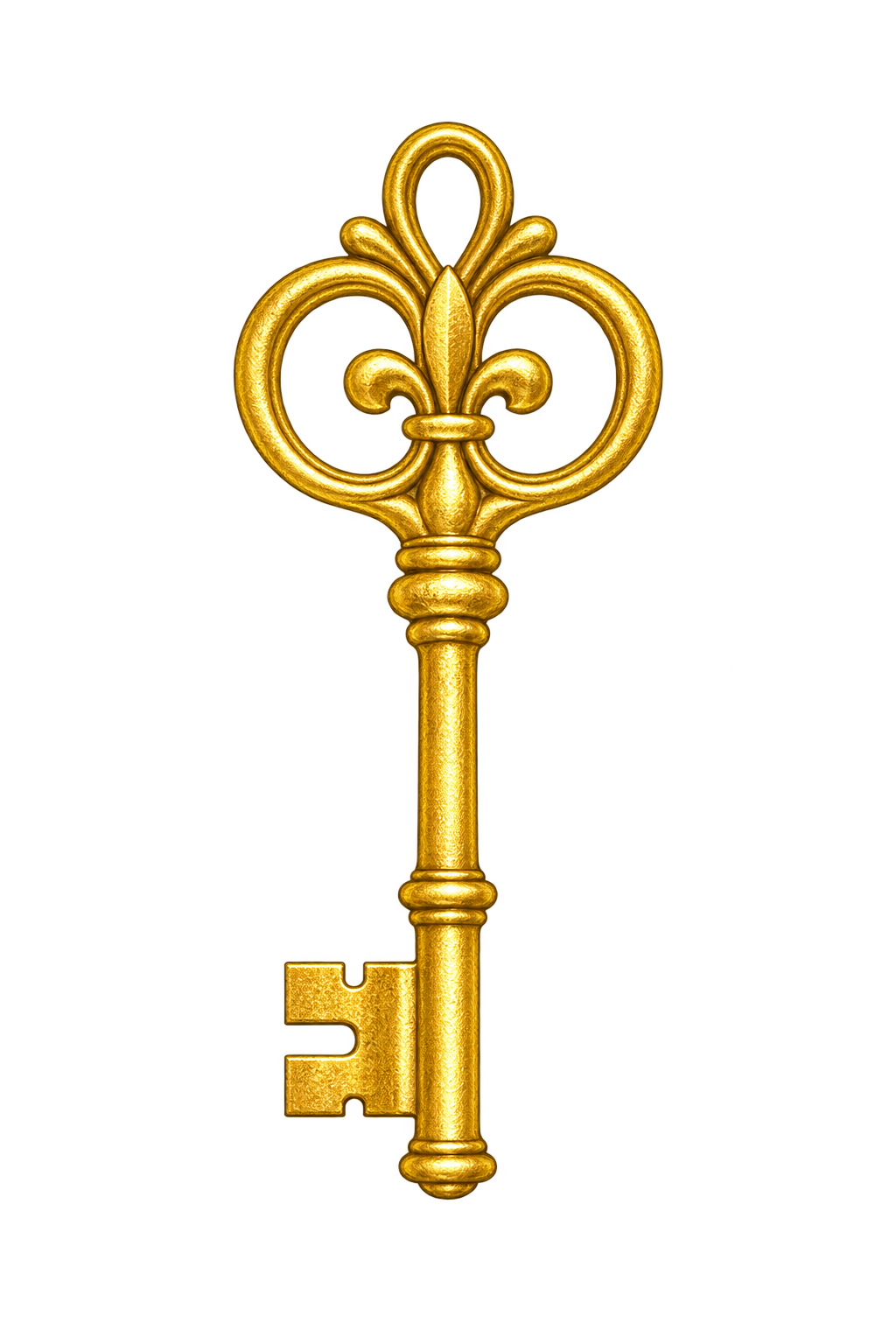 Keepsake gold key emblem